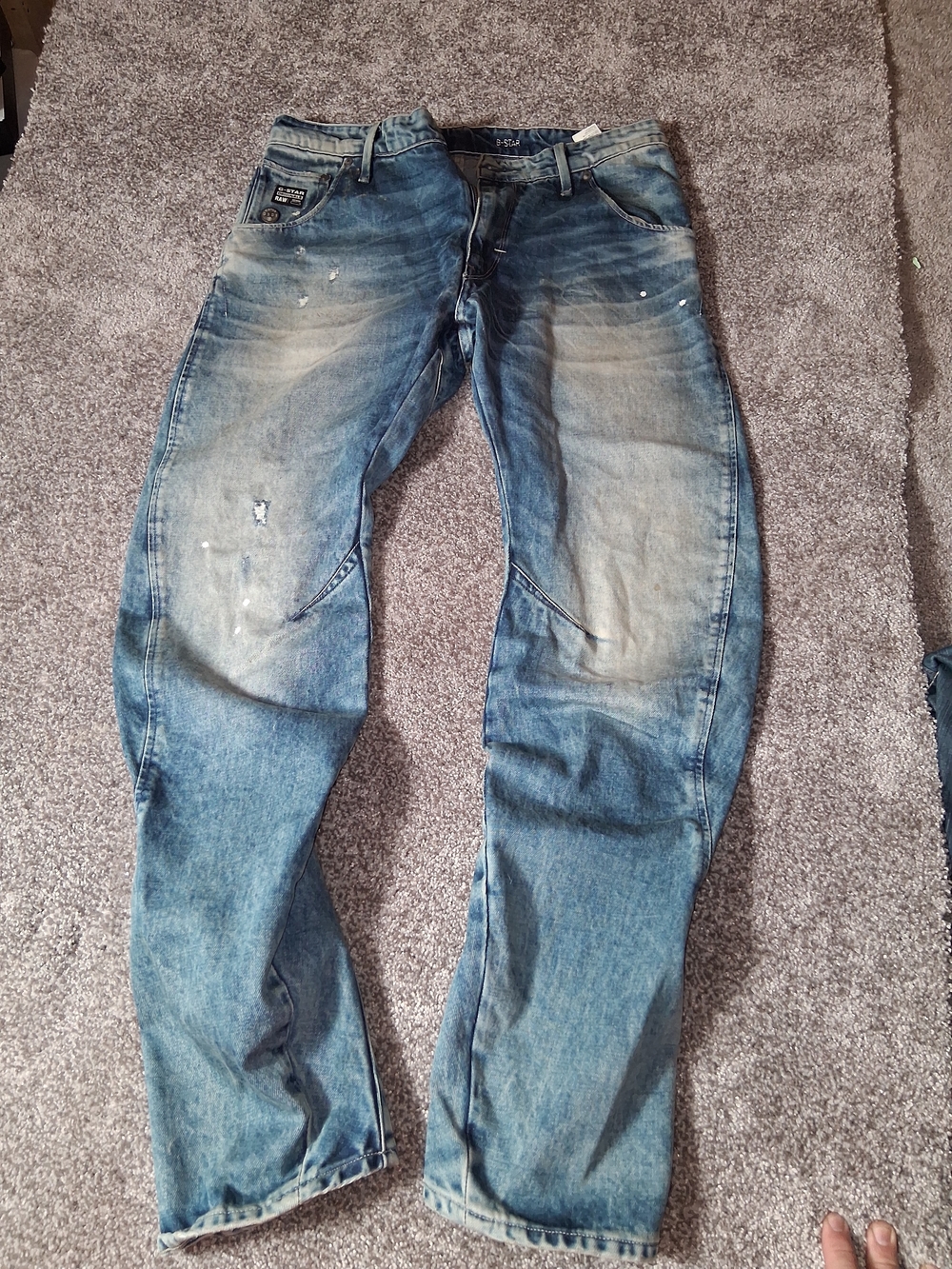 G-Star Raw Arc 3D Tapered Jeans Paint Splatter Medium Wash DistressedG-Star Raw